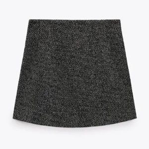 NWT black tweed Zara skirt